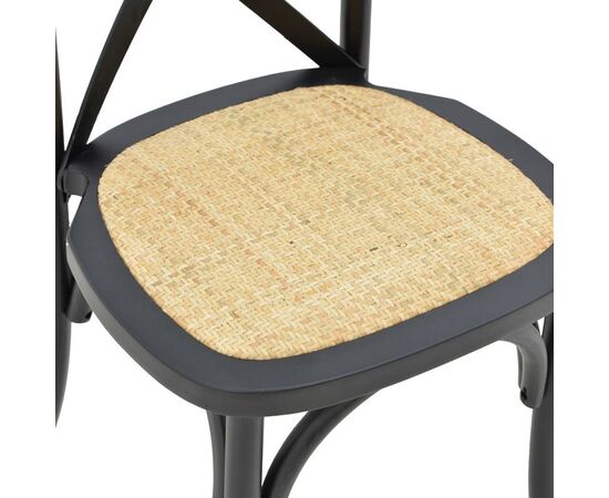 Καρέκλα Dylon pakoworld στοιβαζόμενη μαύρο ξύλο οξιάς-έδρα φυσικό rattan 48x52x89εκ - ΚΑΡΕΚΛΕΣ - ΠΟΛΥΘΡΟΝΕΣ ΕΣ. στο Milonadakis.gr