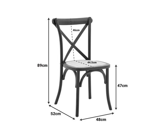 Καρέκλα Dylon pakoworld στοιβαζόμενη μαύρο ξύλο οξιάς-έδρα φυσικό rattan 48x52x89εκ - ΚΑΡΕΚΛΕΣ - ΠΟΛΥΘΡΟΝΕΣ ΕΣ. στο Milonadakis.gr