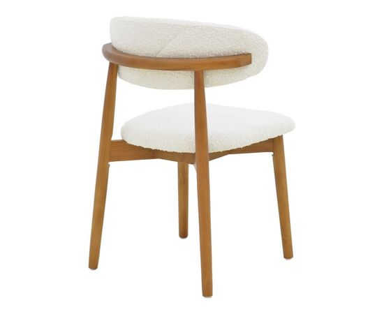 Καρέκλα Ubene pakoworld rubberwood σε καρυδί-μπουκλέ ύφασμα σε λευκή απόχρωση 51x56x79εκ - ΚΑΡΕΚΛΕΣ - ΠΟΛΥΘΡΟΝΕΣ ΕΣ. στο Milonadakis.gr