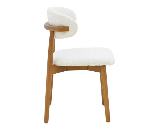 Καρέκλα Ubene pakoworld rubberwood σε καρυδί-μπουκλέ ύφασμα σε λευκή απόχρωση 51x56x79εκ - ΚΑΡΕΚΛΕΣ - ΠΟΛΥΘΡΟΝΕΣ ΕΣ. στο Milonadakis.gr