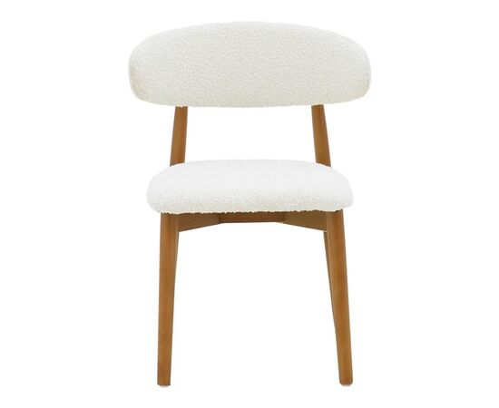 Καρέκλα Ubene pakoworld rubberwood σε καρυδί-μπουκλέ ύφασμα σε λευκή απόχρωση 51x56x79εκ - ΚΑΡΕΚΛΕΣ - ΠΟΛΥΘΡΟΝΕΣ ΕΣ. στο Milonadakis.gr