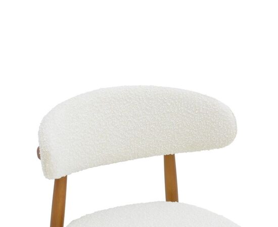 Καρέκλα Ubene pakoworld rubberwood σε καρυδί-μπουκλέ ύφασμα σε λευκή απόχρωση 51x56x79εκ - ΚΑΡΕΚΛΕΣ - ΠΟΛΥΘΡΟΝΕΣ ΕΣ. στο Milonadakis.gr