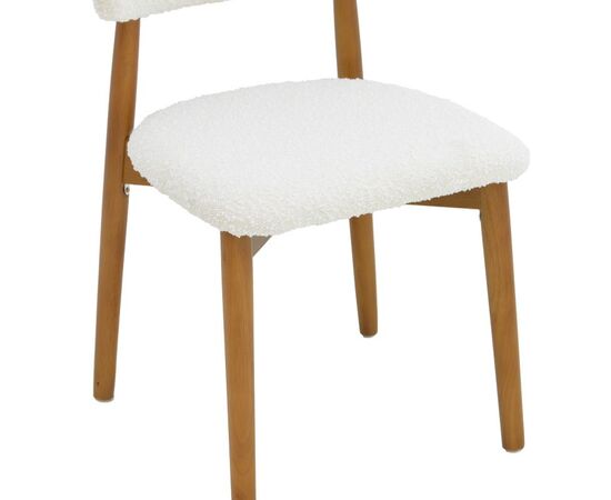 Καρέκλα Ubene pakoworld rubberwood σε καρυδί-μπουκλέ ύφασμα σε λευκή απόχρωση 51x56x79εκ - ΚΑΡΕΚΛΕΣ - ΠΟΛΥΘΡΟΝΕΣ ΕΣ. στο Milonadakis.gr