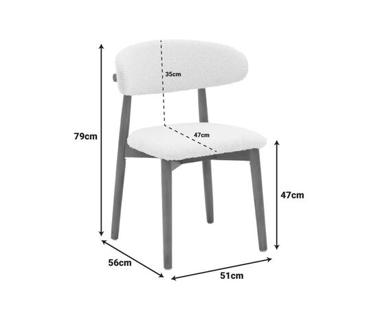 Καρέκλα Ubene pakoworld rubberwood σε καρυδί-μπουκλέ ύφασμα σε λευκή απόχρωση 51x56x79εκ - ΚΑΡΕΚΛΕΣ - ΠΟΛΥΘΡΟΝΕΣ ΕΣ. στο Milonadakis.gr