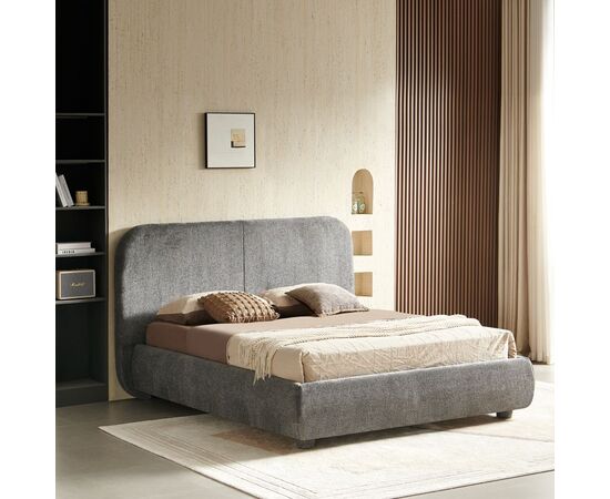 Κρεβάτι Salena pakoworld ύφασμα σε ανθρακί απόχρωση 160x200εκ - ΚΡΕΒΑΤΙΑ στο Milonadakis.gr