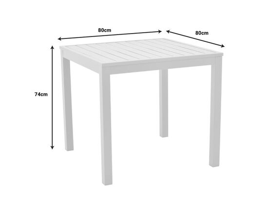 Τραπέζι Kliton pakoworld αλουμινίου λευκό 80x80x74εκ - ΤΡΑΠΕΖΙΑ ΕΞ. ΧΩΡΟΥ στο Milonadakis.gr
