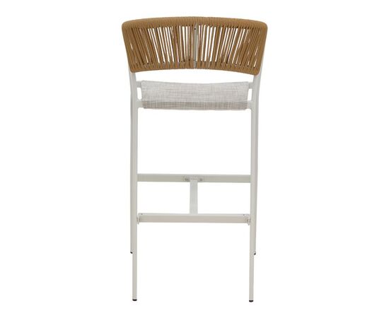 Σκαμπό μπαρ αλουμινίου Phoenix pakoworld στοιβαζόμενo λευκός σκελετός-textilene φυσικό rattan 53x58x103εκ - ΣΚΑΜΠΩ στο Milonadakis.gr
