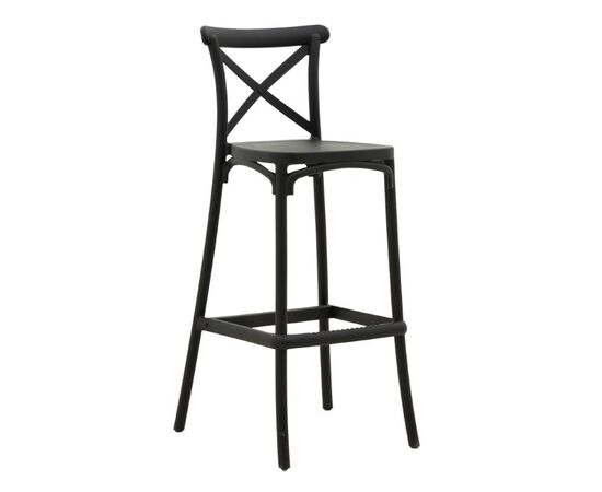 Σκαμπό μπαρ Crossie pakoworld pp μαύρο 44x44x113εκ - ΣΚΑΜΠΩ στο Milonadakis.gr