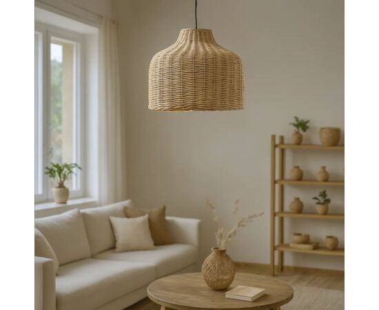 Φωτιστικό οροφής Ziquel Inart rattan σε φυσική απόχρωση Φ42x89εκ - ΦΩΤΙΣΤΙΚΑ ΟΡΟΦΗΣ στο Milonadakis.gr