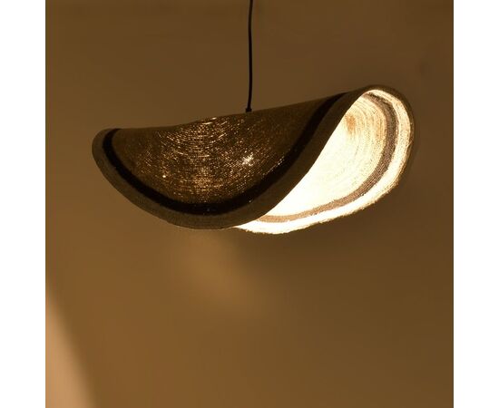 Φωτιστικό οροφής Hatchie Inart φυσικό-μαύρο-λευκό ψάθα-μέταλλο Φ100x133εκ - ΦΩΤΙΣΤΙΚΑ ΟΡΟΦΗΣ στο Milonadakis.gr