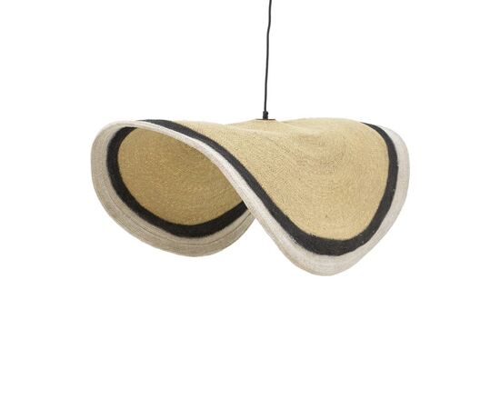 Φωτιστικό οροφής Hatchie Inart φυσικό-μαύρο-λευκό ψάθα-μέταλλο Φ100x133εκ - ΦΩΤΙΣΤΙΚΑ ΟΡΟΦΗΣ στο Milonadakis.gr