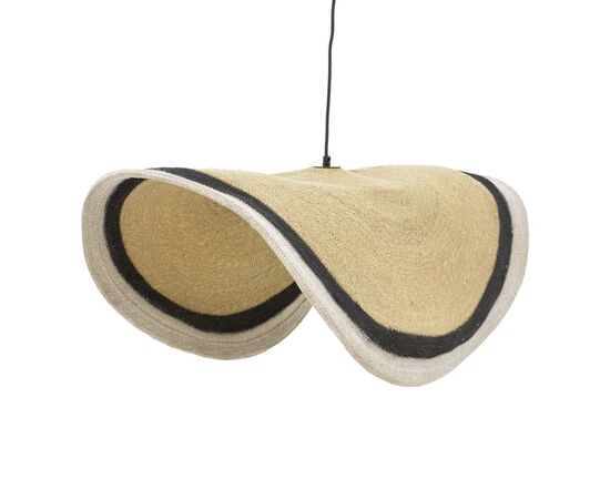 Φωτιστικό οροφής Hatchie Inart φυσικό-μαύρο-λευκό ψάθα-μέταλλο Φ120x144εκ - ΦΩΤΙΣΤΙΚΑ ΟΡΟΦΗΣ στο Milonadakis.gr