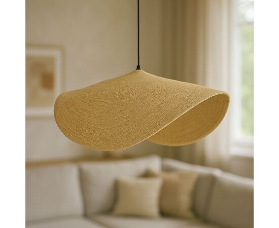 Φωτιστικό οροφής Fonlo Inart φυσικό ψάθα-μέταλλο Φ90x129εκ - ΦΩΤΙΣΤΙΚΑ ΟΡΟΦΗΣ στο Milonadakis.gr