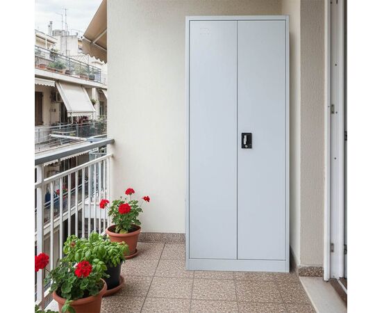 Μεταλλική ντουλάπα Ugren I pakoworld σε απόχρωση ανοιχτό γκρι 70x40x170εκ - ΒΙΒΛΙΟΘΗΚΕΣ στο Milonadakis.gr