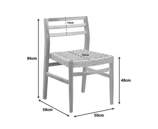 Καρέκλα Tuga pakoworld σκελετός teak ξύλο-pe σχοινί σε φυσική απόχρωση 50x58x86εκ - ΚΑΡΕΚΛΕΣ - ΠΟΛΥΘΡΟΝΕΣ ΕΣ. στο Milonadakis.gr