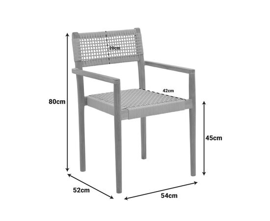 Πολυθρόνα Lengan pakoworld σκελετός teak ξύλο σε φυσική απόχρωση-μαύρο σχοινί 54x52x80εκ - ΚΑΡΕΚΛΕΣ - ΠΟΛΥΘΡΟΝΕΣ ΕΣ. στο Milonadakis.gr