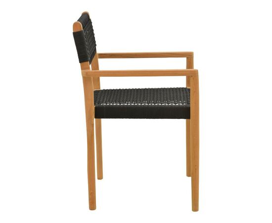 Πολυθρόνα Lengan pakoworld σκελετός teak ξύλο σε φυσική απόχρωση-μαύρο σχοινί 54x52x80εκ - ΚΑΡΕΚΛΕΣ - ΠΟΛΥΘΡΟΝΕΣ ΕΣ. στο Milonadakis.gr