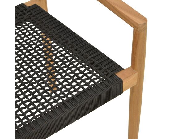 Πολυθρόνα Lengan pakoworld σκελετός teak ξύλο σε φυσική απόχρωση-μαύρο σχοινί 54x52x80εκ - ΚΑΡΕΚΛΕΣ - ΠΟΛΥΘΡΟΝΕΣ ΕΣ. στο Milonadakis.gr