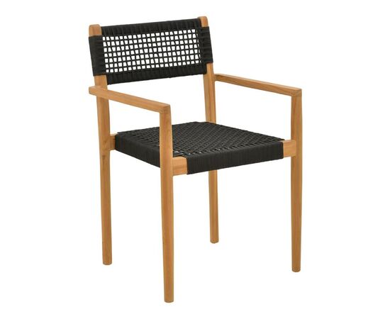 Πολυθρόνα Lengan pakoworld σκελετός teak ξύλο σε φυσική απόχρωση-μαύρο σχοινί 54x52x80εκ - ΚΑΡΕΚΛΕΣ - ΠΟΛΥΘΡΟΝΕΣ ΕΣ. στο Milonadakis.gr