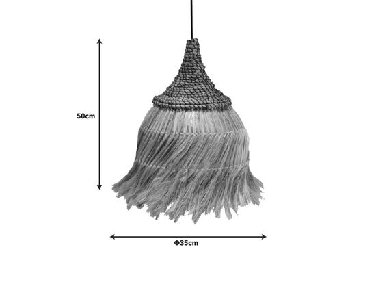 Φωτιστικό οροφής Arupade Inart abaca ξύλο σε φυσικό χρώμα Φ35x50εκ - ΦΩΤΙΣΤΙΚΑ ΟΡΟΦΗΣ στο Milonadakis.gr