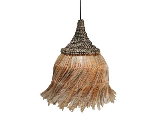 Φωτιστικό οροφής Arupade Inart abaca ξύλο σε φυσικό χρώμα Φ35x50εκ - ΦΩΤΙΣΤΙΚΑ ΟΡΟΦΗΣ στο Milonadakis.gr