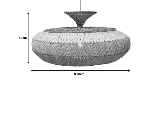 Φωτιστικό οροφής Lafrene Inart sisal σε φυσικό χρώμα Φ90x43εκ - ΦΩΤΙΣΤΙΚΑ ΟΡΟΦΗΣ στο Milonadakis.gr