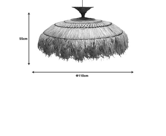 Φωτιστικό οροφής Preliere Inart sisal σε φυσικό χρώμα Φ110x55εκ - ΦΩΤΙΣΤΙΚΑ ΟΡΟΦΗΣ στο Milonadakis.gr