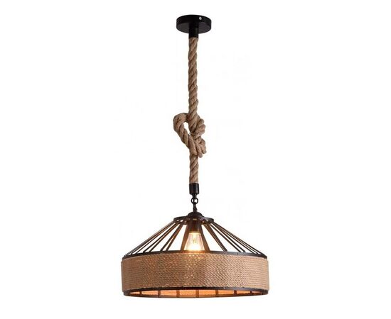 Φωτιστικό οροφής Pormode pakoworld μαύρο μέταλλο-φυσικό σχοινί Φ30x15εκ - ΦΩΤΙΣΤΙΚΑ ΟΡΟΦΗΣ στο Milonadakis.gr