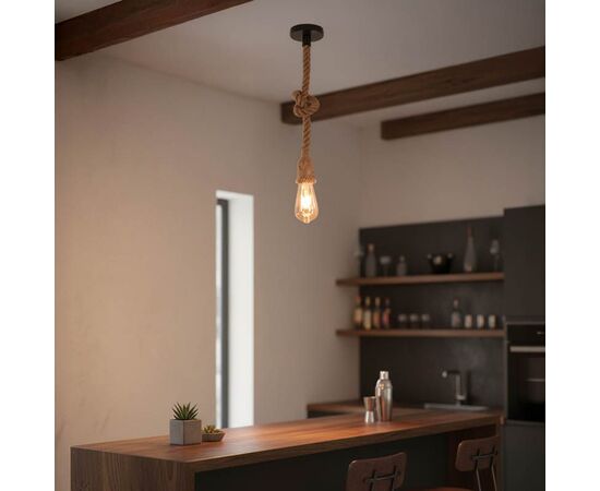 Φωτιστικό οροφής Ropily pakoworld φυσικό μέταλλο-σχοινί Φ1x100εκ - ΦΩΤΙΣΤΙΚΑ ΟΡΟΦΗΣ στο Milonadakis.gr