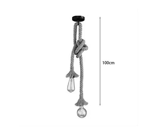 Φωτιστικό οροφής δίφωτο Ropily Ι pakoworld φυσικό μέταλλο-σχοινί Φ2x100εκ - ΦΩΤΙΣΤΙΚΑ ΟΡΟΦΗΣ στο Milonadakis.gr