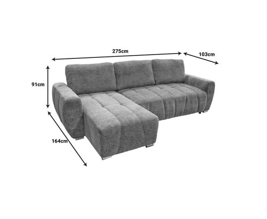 Γωνιακός αναστρέψιμος καναπές-κρεβάτι Vivad pakoworld ύφασμα σε μπεζ απόχρωση 275x164x91εκ - ΚΑΝΑΠΕΔΕΣ-ΣΑΛΟΝΙΑ στο Milonadakis.gr