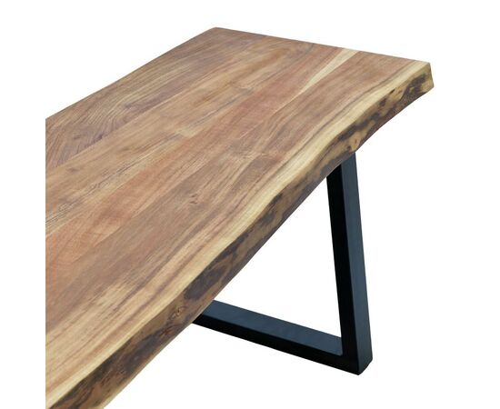 Παγκάκι Miles Slim pakoworld μασίφ ξύλο ακακίας σε φυσική απόχρωση με μαύρα μεταλλικά πόδια 160x40x45εκ - ΚΑΡΕΚΛΕΣ - ΠΟΛΥΘΡΟΝΕΣ ΕΣ. στο Milonadakis.gr