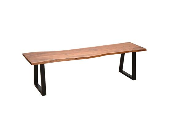 Παγκάκι Miles Slim pakoworld μασίφ ξύλο ακακίας σε καρυδί απόχρωση με μαύρα μεταλλικά πόδια 160x40x45εκ - ΚΑΡΕΚΛΕΣ - ΠΟΛΥΘΡΟΝΕΣ ΕΣ. στο Milonadakis.gr