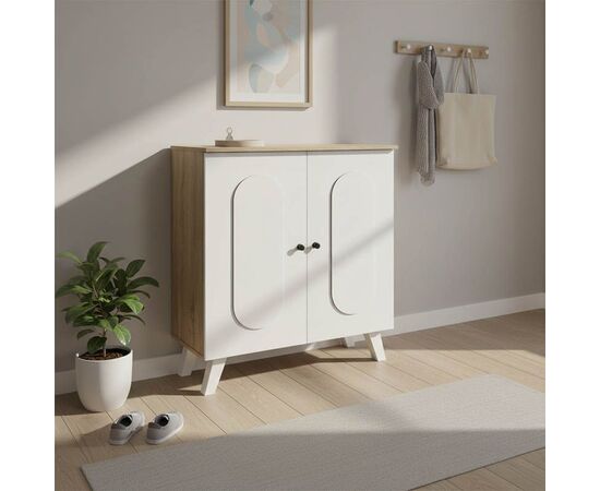 Παπουτσοθήκη-ντουλάπι Cathi pakoworld σε λευκή-sonoma απόχρωση 80x34x95εκ - ΕΠΙΠΛΑ ΕΙΣΟΔΟΥ στο Milonadakis.gr