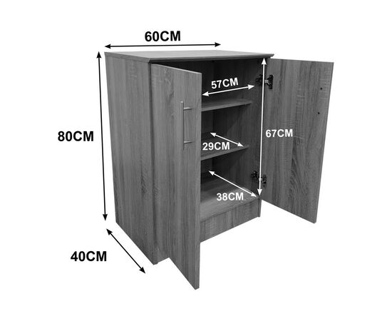 Παπουτσοθήκη-ντουλάπι Souken pakoworld 6 ζευγών σε sonoma-ανθρακί απόχρωση 60x40x80εκ - ΕΠΙΠΛΑ ΕΙΣΟΔΟΥ στο Milonadakis.gr