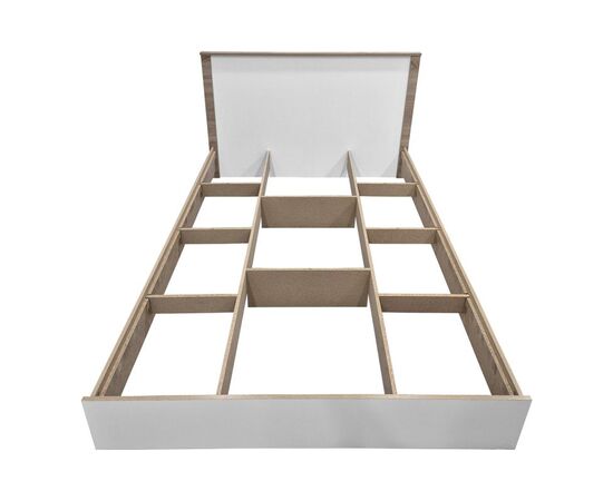 Κρεβάτι Athos pakoworld σε sonoma-λευκή απόχρωση 140x200εκ - ΚΡΕΒΑΤΙΑ στο Milonadakis.gr