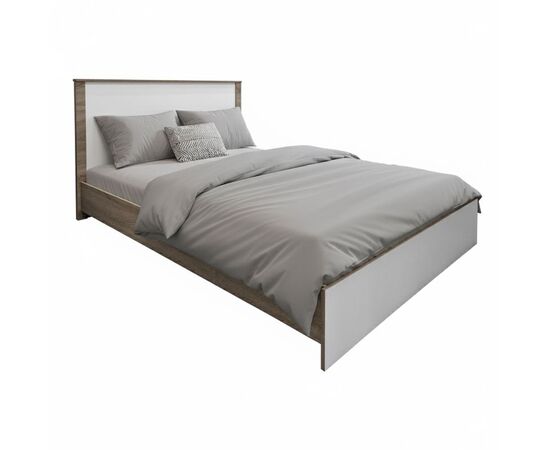 Κρεβάτι Athos pakoworld σε sonoma-λευκή απόχρωση 140x200εκ - ΚΡΕΒΑΤΙΑ στο Milonadakis.gr