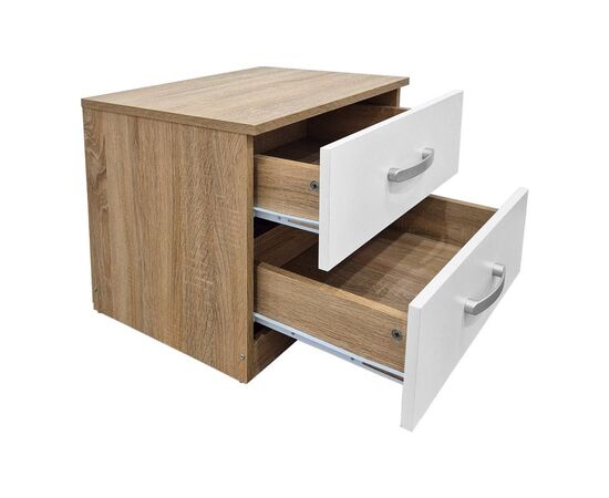 Κομοδίνο Athos pakoworld σε sonoma-λευκή απόχρωση 48x40x41.5εκ - ΚΟΜΟΔΙΝΑ στο Milonadakis.gr