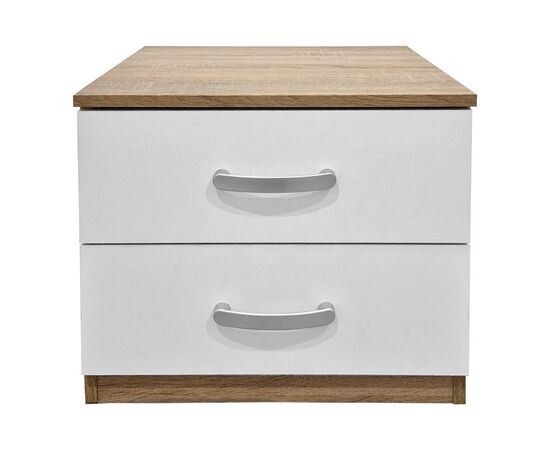 Κομοδίνο Athos pakoworld σε sonoma-λευκή απόχρωση 48x40x41.5εκ - ΚΟΜΟΔΙΝΑ στο Milonadakis.gr