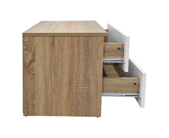 Κομοδίνο Athos pakoworld σε sonoma-λευκή απόχρωση 48x40x41.5εκ - ΚΟΜΟΔΙΝΑ στο Milonadakis.gr