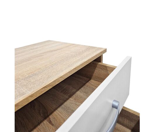 Κομοδίνο Athos pakoworld σε sonoma-λευκή απόχρωση 48x40x41.5εκ - ΚΟΜΟΔΙΝΑ στο Milonadakis.gr