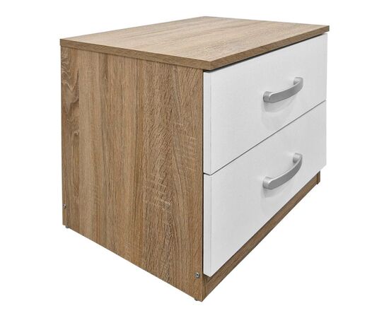 Κομοδίνο Athos pakoworld σε sonoma-λευκή απόχρωση 48x40x41.5εκ - ΚΟΜΟΔΙΝΑ στο Milonadakis.gr