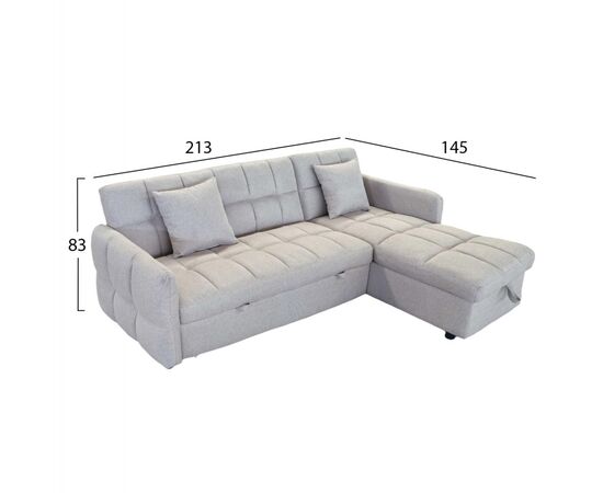 ΓΩΝΙΑΚΟΣ ΚΑΝΑΠΕΣ-ΚΡΕΒΑΤΙ ΑΝΑΣΤΡΕΨΙΜΟΣ NEZU HM3294.02 ΜΠΕΖ ΥΦΑΣΜΑ 213x145x83Υεκ. - ΚΑΝΑΠΕΔΕΣ-ΣΑΛΟΝΙΑ στο Milonadakis.gr