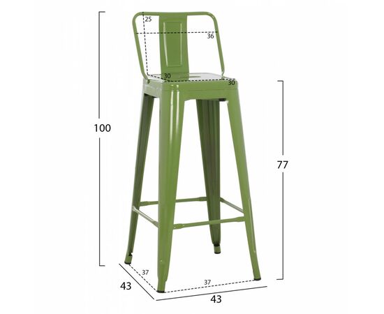 ΣΚΑΜΠΟ BAR ΜΕΤΑΛΛΙΚΟ MELITA ME ΠΛΑΤΗ ΣΕ LIGHT OLIVE GREEN HM8643.13 43Χ43Χ100εκ. - ΣΚΑΜΠΟ ΜΠΑΡ στο Milonadakis.gr