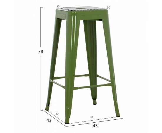 ΣΚΑΜΠΟ BAR ΜΕΤΑΛΛΙΚΟ MELITA ΣΕ LIGHT OLIVE GREEN HM8642.13 43x43x78 εκ. - ΣΚΑΜΠΟ ΜΠΑΡ στο Milonadakis.gr
