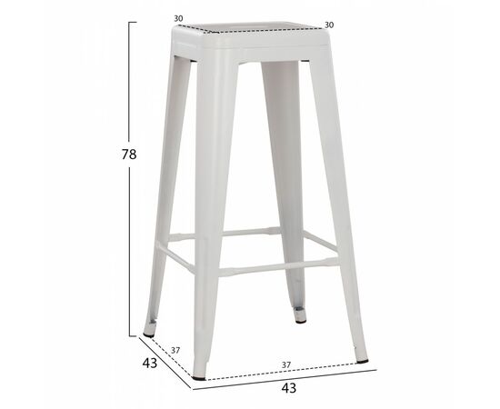 ΣΚΑΜΠΟ BAR ΜΕΤΑΛΛΙΚΟ MELITA ΣΕ ΛΕΥΚΟ ΜΑΤ HM8642.21 43x43x78 εκ. - ΣΚΑΜΠΟ ΜΠΑΡ στο Milonadakis.gr