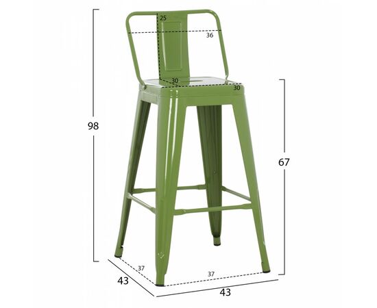 ΣΚΑΜΠΟ ΜΕΣΑΙΟΥ ΥΨΟΥΣ ΜΕΤΑΛΛΙΚΟ MELITA ΣΕ LIGHT OLIVE GREEN HM8574.13 42x42x98 εκ. - ΣΚΑΜΠΟ ΜΠΑΡ στο Milonadakis.gr