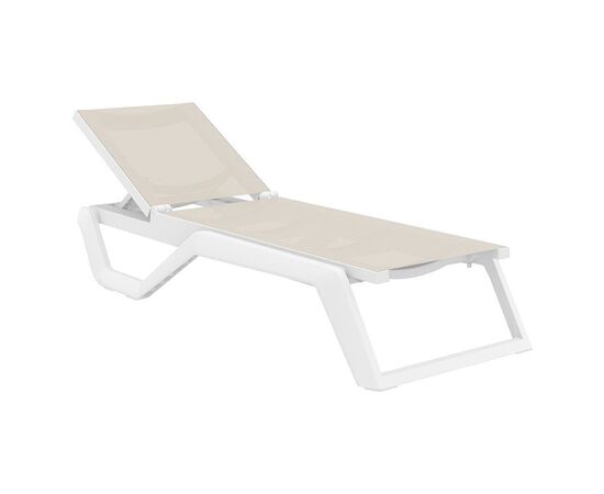 RIO PRO ΞΑΠΛΩΣΤΡΑ WHITE/TAUPE ΠΟΛ/ΝΙΟΥ 190X70X33εκ. - ΞΑΠΛΩΣΤΡΕΣ στο Milonadakis.gr