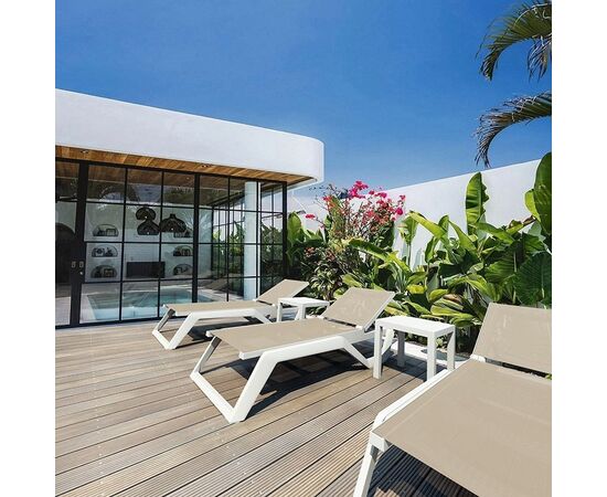 RIO PRO ΞΑΠΛΩΣΤΡΑ WHITE/TAUPE ΠΟΛ/ΝΙΟΥ 190X70X33εκ. - ΞΑΠΛΩΣΤΡΕΣ στο Milonadakis.gr