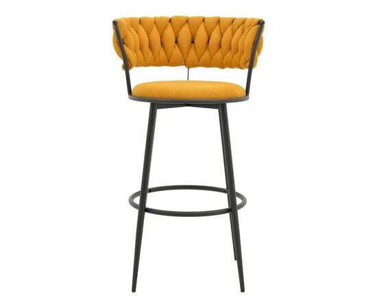 Σκαμπό μπαρ Alkia I pakoworld ύφασμα σε κίτρινη απόχρωση- πόδι μαύρο μέταλλο 50x56x95εκ - ΣΚΑΜΠΟ ΜΠΑΡ στο Milonadakis.gr